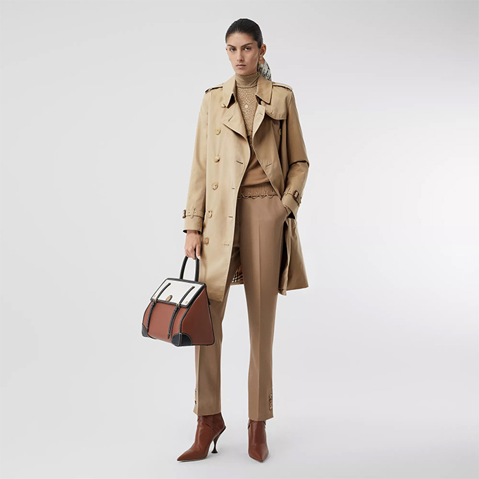 burberry kensington heritage mid‑length gabardine trench coat